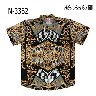 ⚡ ส่งฟรี⚡Mr-Junko เสื้อเชิ้ตผู้ชาย ลายพิมพ์แนวบาโรก N-3362 งานต่อลายหรูหราอลังการ