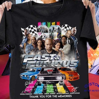 ผ้าฝ้ายคอกลมเสื้อยืด ลายเซ็น Fast And Furious ครบรอบ 20 ปี สําหรับผู้ชายfrom S-4XL