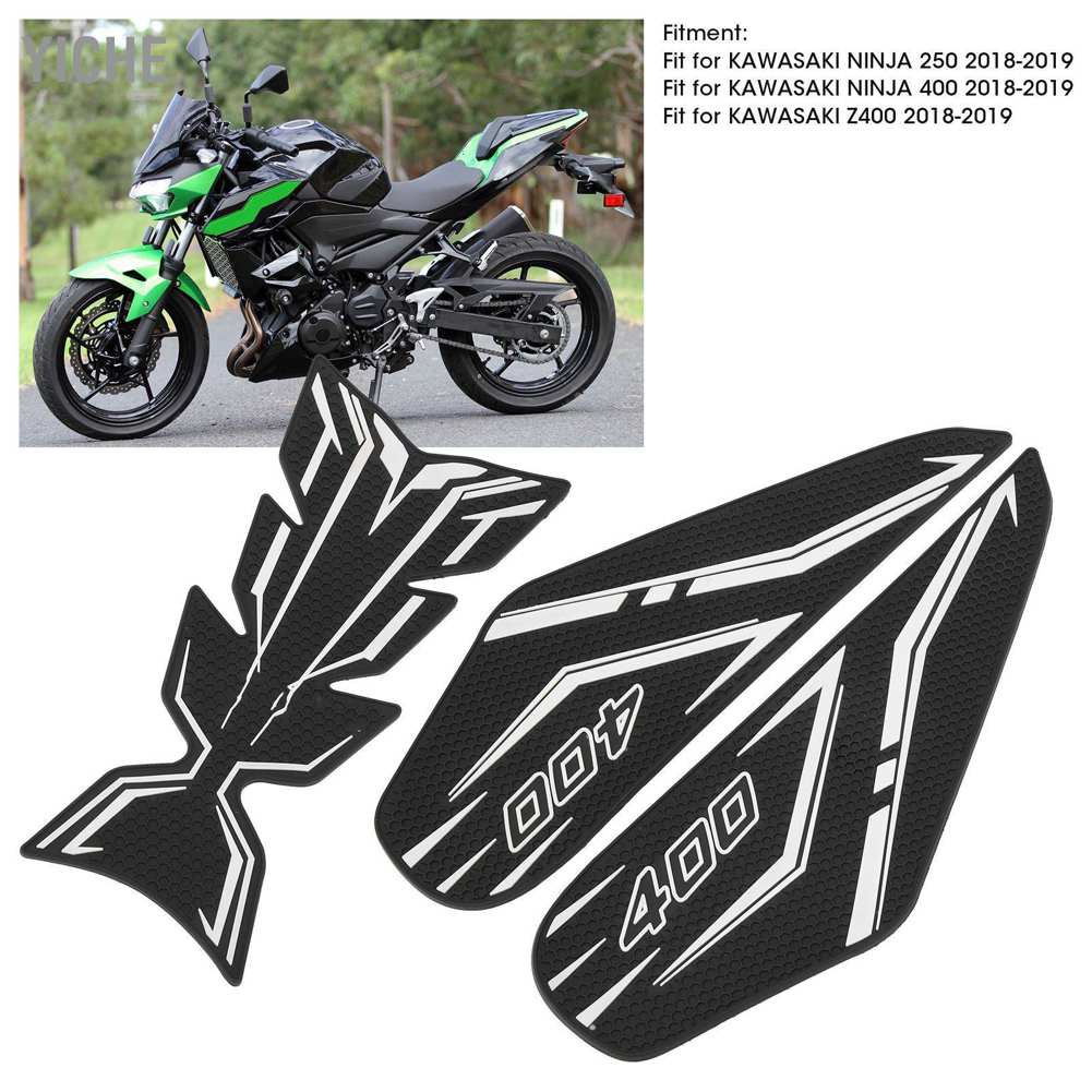 SIKSIN Ninja 650 Gas Tank Pad Rubber Cover with Knee Fuel Side Grips Anti Slip Protector Stickers Decals Accessories for Kawasaki Ninja 650 Z650,Black 