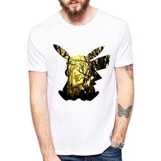 New Lovely Pokemon T Shirt Anime Pika Men T-Shirts Pikachu Eletric Forest T Shirt sale