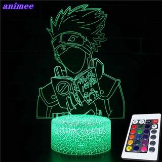 Naruto โคมไฟตั้งโต๊ะ Led 3D ลายการ์ตูนนารูโตะ Uzumaki Sasu Kekakash เปลี่ยนสีได้ ชาร์จ USB +G*F