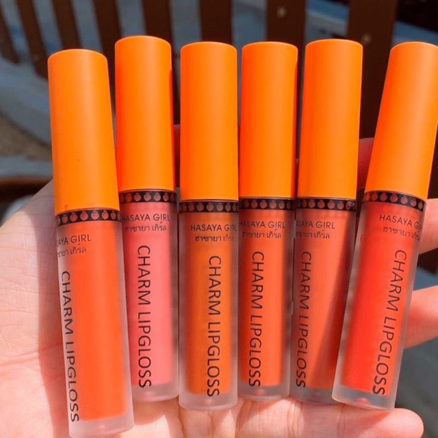 HASAYA GIRL ลิป 🍑 HASAYA GIRL เนื้อแน่นมากกก ติดทน กันน้ำ กลบริมฝีปากมิดสนิท ไม่ตกร่อง 6 แท่ง 6 สีสว