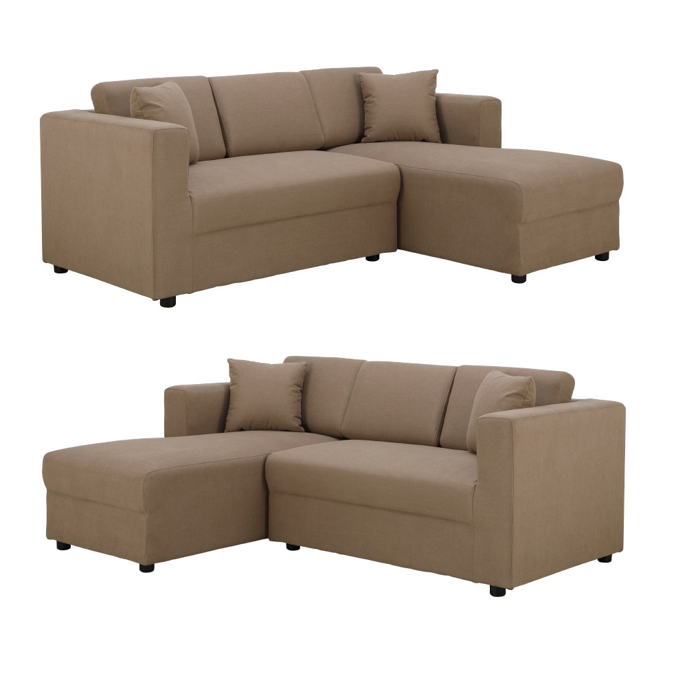 INDEX LIVING MALL โซฟาผ้า L-Shape รุ่นจิม - สีน้ำตาล(เลือกข้างL-Shapeได้)