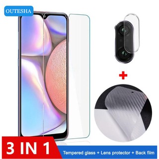 【3in1】Samsung Galaxy A10s A20s A30s A03S A12 Tempered Glass Samsung A20 A30 A50 A51 A71 โปร่งใส ฟิล์มกระจกนิรภัย + ฟิล์มกันรอย +ฟิล์มป้องกันเลนส์ สำหรับ