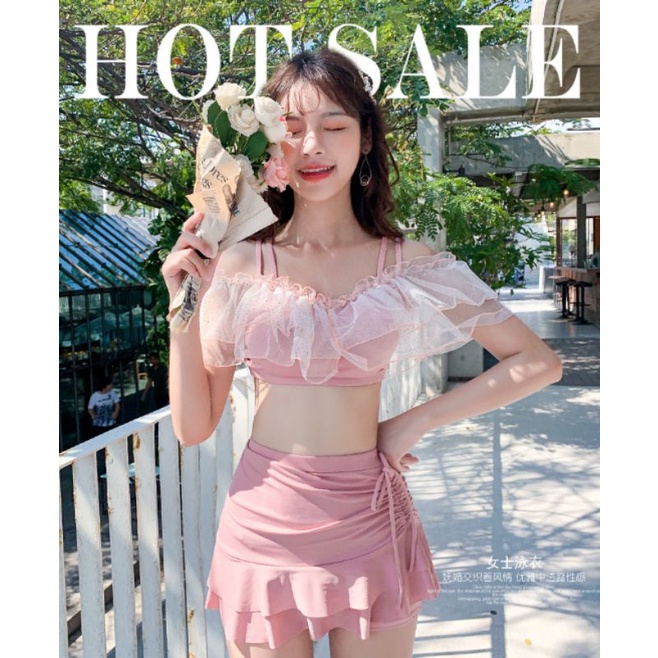 Baiya ชุดว่ายน้ำหญิงหวานแยกกระโปรงเซ็กซี่หน้าอกเล็กบาง (Dreammy)💥💯