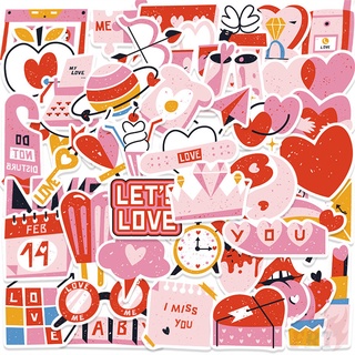 ❉ สติกเกอร์ Love Series 01 สีชมพู ❉ สติกเกอร์แฟชั่น กันน้ํา DIY 50 ชิ้น/เซต