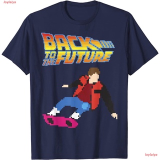 loylaiya เจาะเวลาหาอดีต เสื้อยืดพิมลาย Back To The Future 8-Bit Marty On Hoverboard Graphic T-Shirt cotton คอกลม เสื้อยื