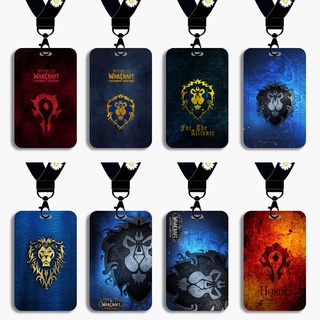 กระเป๋าใส่บัตรประจําตัวประชาชน แบบป้องกัน ลายเกม World of Warcraft พร้อมสายคล้องคอยาว สําหรับนักเรียน