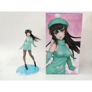 ชุดเดรส ผ้าถัก ลายการ์ตูนอนิเมะ Seishun Buta Yarou Wa Sakurajima Mai กล่องฟิกเกอร์ PVC รูปปั้น