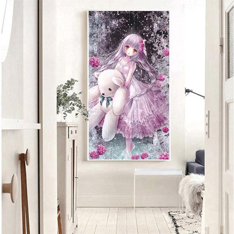 QIANZEHUI,DIY 5D Beautiful girl Diamond Embroidery,Round Diamond Full rhinestone Diamond painting cross stitch