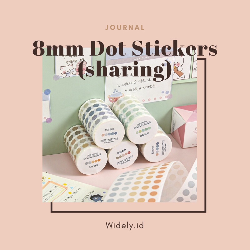 (SHARING) 10 แผ่น ALL COLORS MINI DOT STICKERS 8mm สําหรับ JOURNAL / SCRAPBOOK / DIARY / STATIONERY