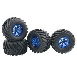 4XRC HSI 0603-3003 Rubber Tires Blue Wheel Sets For 1:10 Monster  Truck