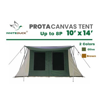 White Duck Prota, Canvas Tent Deluxe 10x14 Brown / Olive เคบิ้นเต๊นท์