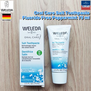 Weleda® Oral Care Salt Toothpaste Fluoride Free, Peppermint 75 ml ผลิตภัณฑ์ดูแลช่องปาก สูตรเกลือ