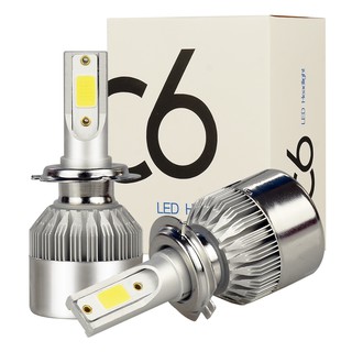 ไฟหน้ารถยนต์สีขาว led 7600 lm 6000k h4 h1 h7 h11 2 ชิ้น