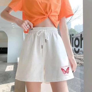 no 1 shop กางเกงขาสั้น ลายผีเสื้อน่ารัก เนื้อผ้าดี ใส่สบาย พร้อมจ้า