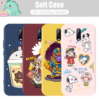 Soft Phone Case กรณ OnePlus 8 Pro 7T 6 7 6T One Plus Flowers Milk Tea