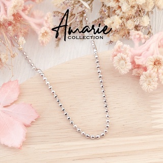 สร้อยคอสีทองคำขาว สร้อยคอลายไข่ปลา ยาว16นิ้ว พร้อมส่ง