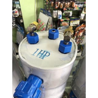 คอยล์ไทเทเนียม แบบกระบอก ขนาด 0.5-1HP สำหรับทำความเย็น ตู้ปลา บ่อปลา ใช้ได้ทั้งน้ำจืดและน้ำเค็ม