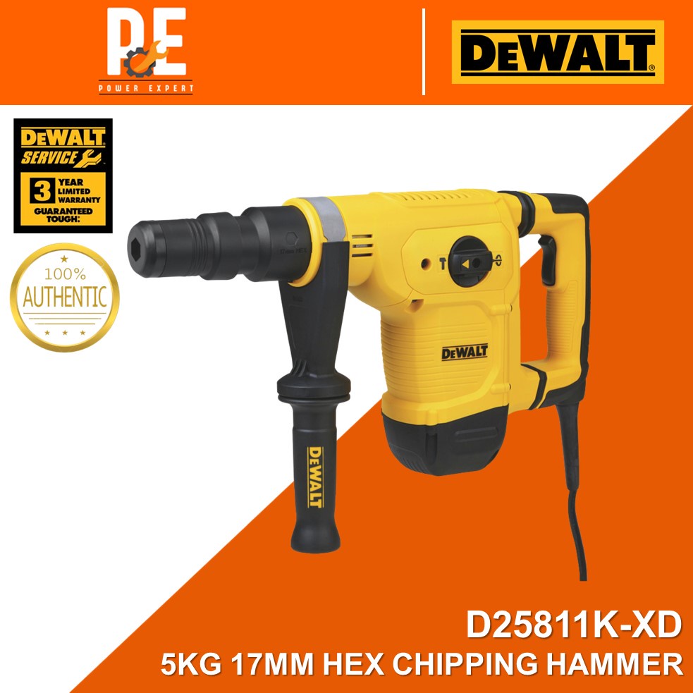 DEWALT D25811K-XD HEX CHIPPING HAMMER (17MM/5KG)