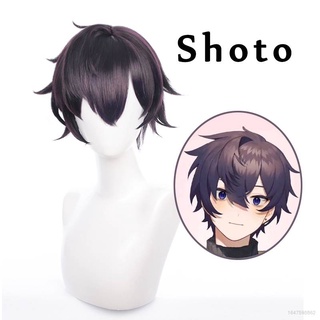 Sam ANYCOLOR Vtuber - Shoto วิกผมสั้น สีม่วงเข้ม สําหรับแต่งคอสเพลย์ฮาโลวีน