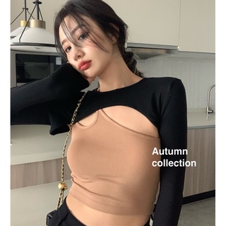 Suxi ใหม่เสื้อลําลองสําหรับสตรีแขนยาวทรงสลิมฟิตสไตล์เกาหลี