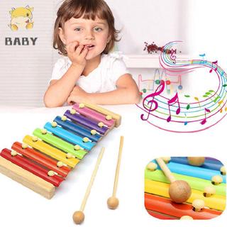 Wooden 8 Tones Multicolor Xylophone Wood Musical Instrument Toys For Baby Kids