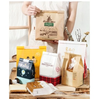 (25ใบ)ถุงใส่ขนมปัง ไซส์ L ขนาด450g แถมสติกเกอร์ติดถุง