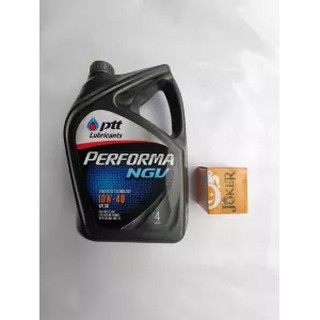 PTT Performa NGV 10W40 สำหรับเครื่องยนต์ติดแก้ส ขนาด4 ลิตร+ไส้กรองน้ำมันเครื่องTOYOTA 16วาล์ว JOKER