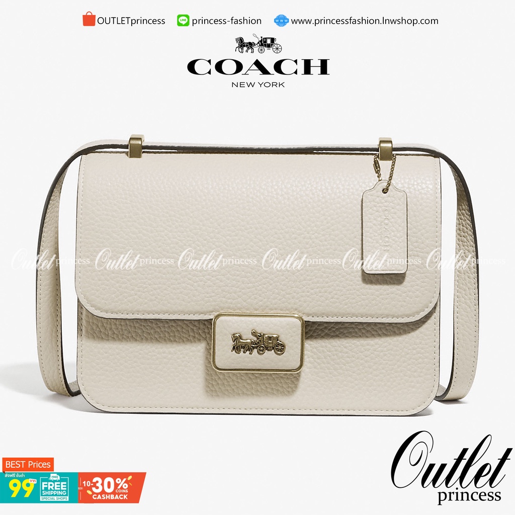 COACH ALIE SHOULDER BAG ((4615)) กระเป๋าสะพายข้างหรือสามารถทบสายกันเพื่อคล้องไหล่ได้ค่ะ วัสดุหนังแท้