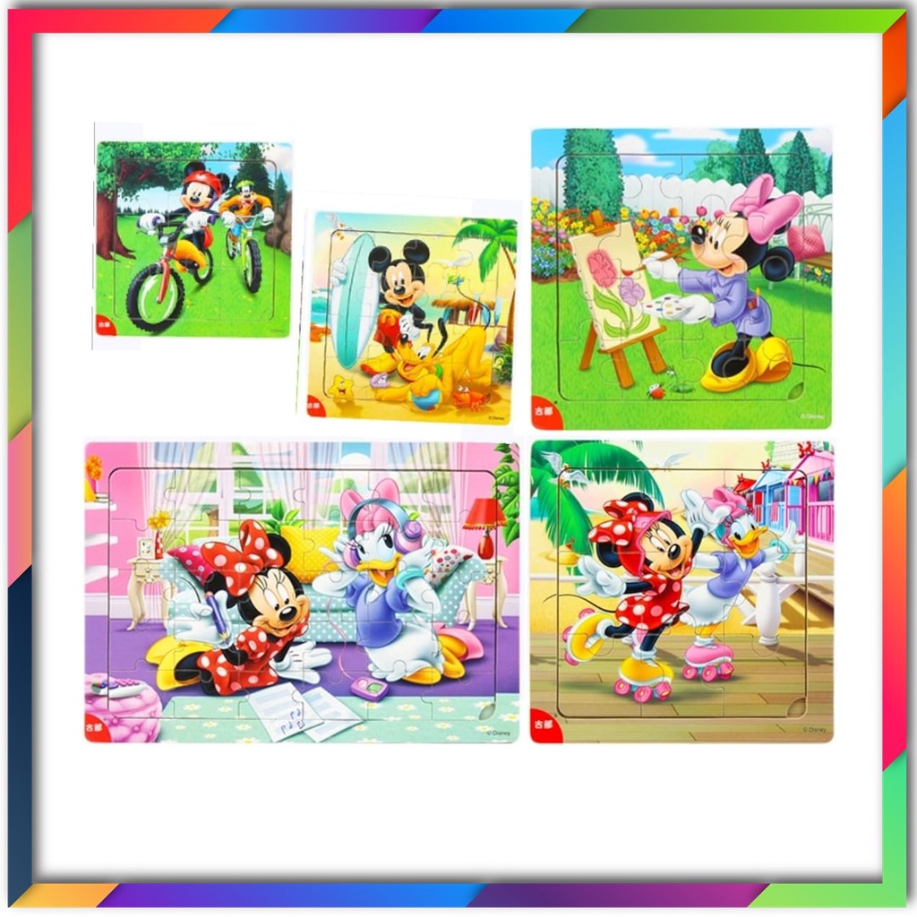 จิ๊กซอว์เด็ก Jigsaw Mickey Mouse Minnie Mouse จิ๊กซอว์ ฝึกสมาธิ เสริมสร้างจินตนาการ ของเล่นเสริมพัฒนาการ