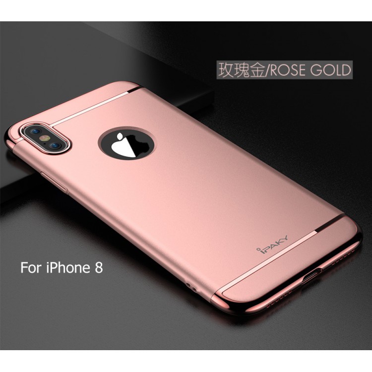 IPAKY 3-in-1 Electroplating Hard PC Back Case for Apple iPhone 8