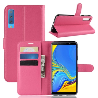 เคสโทรศัพท์หนัง ฝาพับ พร้อมช่องใส่บัตร ตั้งได้ สําหรับ Samsung Galaxy A7 2018 A750 A750F