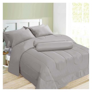 ชุดผ้าปูที่นอน 6 ฟุต 5 ชิ้น CLINIC สีเทา BEDSHEET CLINIC K5 GREY