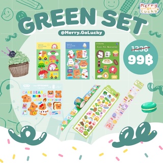 [📮พร้อมส่ง❗️] Stickers รวมเซ็ตสติกเกอร์สีเขียว ราคาสุดคุ้ม GREEN SET 🥑🥗🪴🥝✨