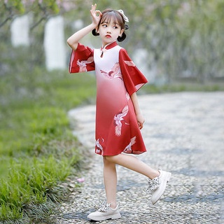 เด็กสาว Hanfu Super Fairy Fairy กระโปรงสไตล์โบราณชุดใหม่ 2022 สาวน้อยชุด Tang Cheongsam ฤดูร้อน Dress