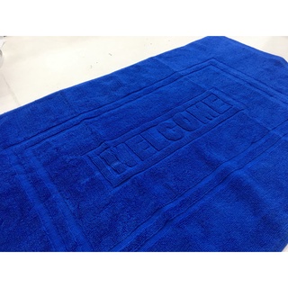 พรมผ้าขนหนู ผ้าเช็ดเท้าห้องน้ำ WELCOME สีน้ำเงิน เกรดโรงแรม ✨ Blue WELCOME Bath Mat Hotel Quality