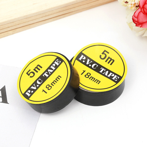 สายไฟเทปสีดํา 5M x 18 มม. PVC เทปพันสายไฟสีดํา
