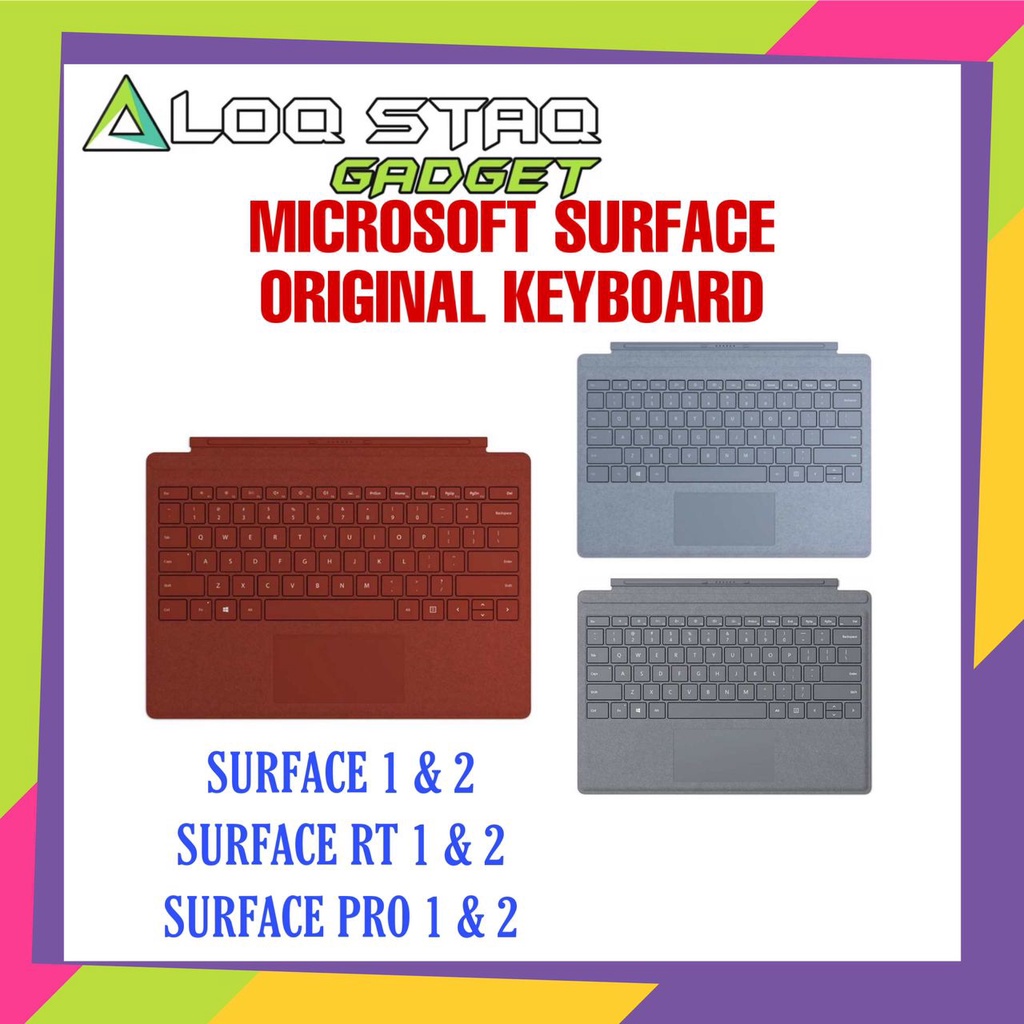 Microsoft Surface 1&amp;2,RT 1&amp;2,Pro 1&amp;2 Type/Touch คีย์บอร์ด (หน่วยสาธิตที่ใช้แล้ว)