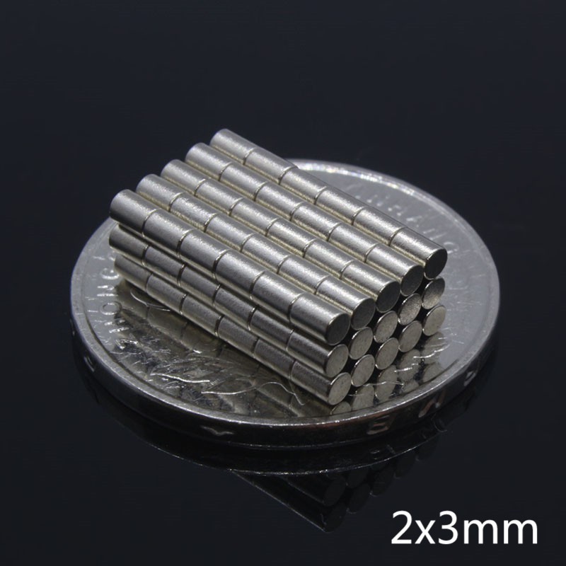 10/50ชิ้น แม่เหล็ก นีโอไดเมียม 2x3มิล Magnet Neodymium 2x3mm แม่เหล็กแรงสูง กลมแบน ขนาด 2*3mm แม่เหล็ก 2*3มิล