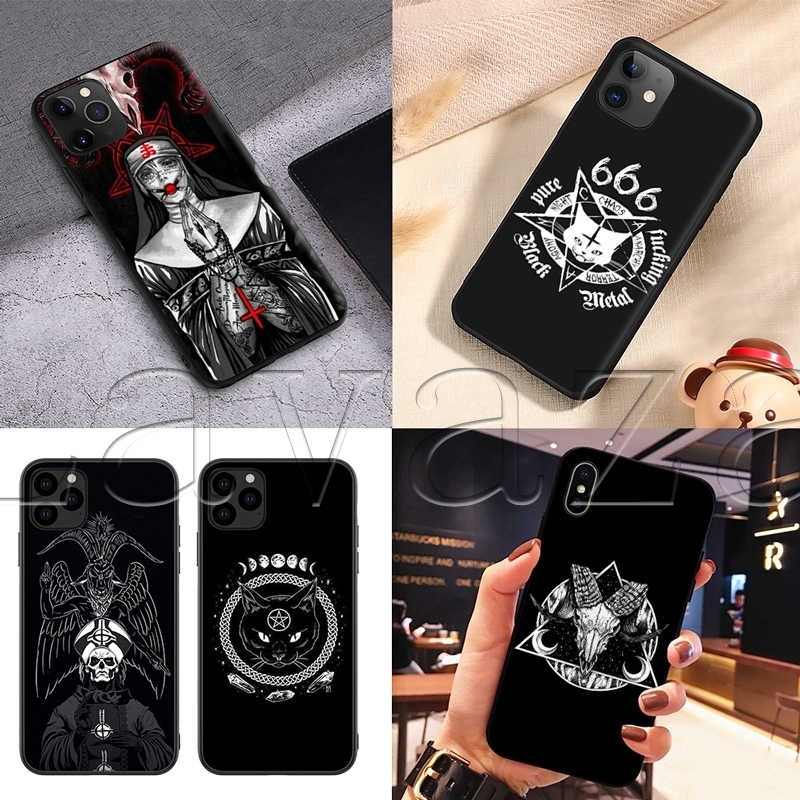 เคสโทรศัพท์มือถือแบบนุ่ม 80 pentagram 666 iphone 11 12 pro xs max xr x 8 7 6 s plus
