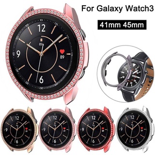 เคสนาฬิกาข้อมือ PC แบบบาง ประดับเพชร สําหรับ Samsung Galaxy Watch 3 45 มม. 41 มม.