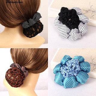 ♥→Girl Women Dot Shiny Bun Cover Snood Hair Net Nets Ballet Crochet Hair Band