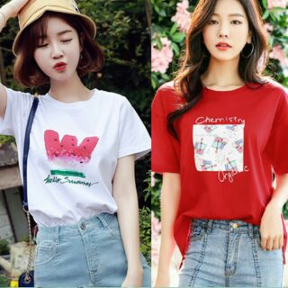 🔰เสื้อยืดมือ1 ผ้า cottons อก32-36 🔰