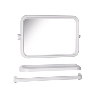 Plastic mirror MIRROR SET ZIMMPLE BM04 Bathroom mirror toilet กระจกพลาสติก กระจกชุดเหลี่ยม 3 ชิ้น ZIMMPLE BM04 กระจกห้อง