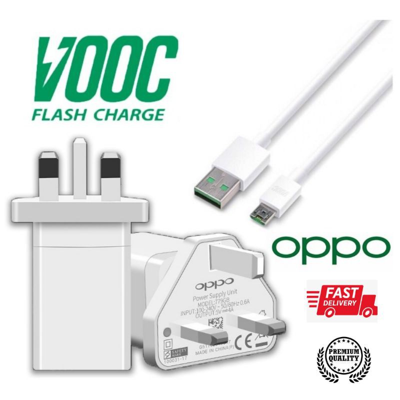 OPPO VOOC CHARGER 5V4A 20W Support VOOC Flash Charge with Micro USB