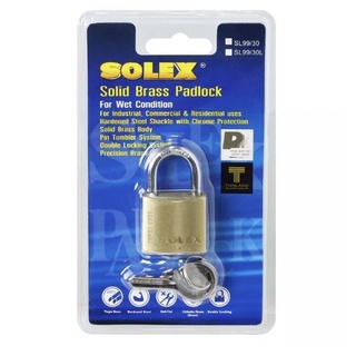 กุญแจสปริง SOLEX SL99 30 MM สีทองเหลืองSPRING PADLOCK SOLEX SL99 30MM BRASS