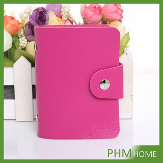 กระเป๋าใส่บัตร กระเป๋าหนัง PU ใส่จัดเก็บบัตร 24 ใบ คละสี พร้อมส่ง กระเป๋า Ladies card holder