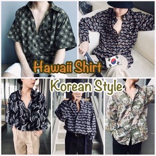 🔥[โค้ดหน้าร้านลดเพิ่ม 30บาท]🔥เสื้อเชิ้ตฮาวายสไตล์เกาหลี y2k 🌈 Oversize hawaii korean style DG2000 ZURI มี5สี