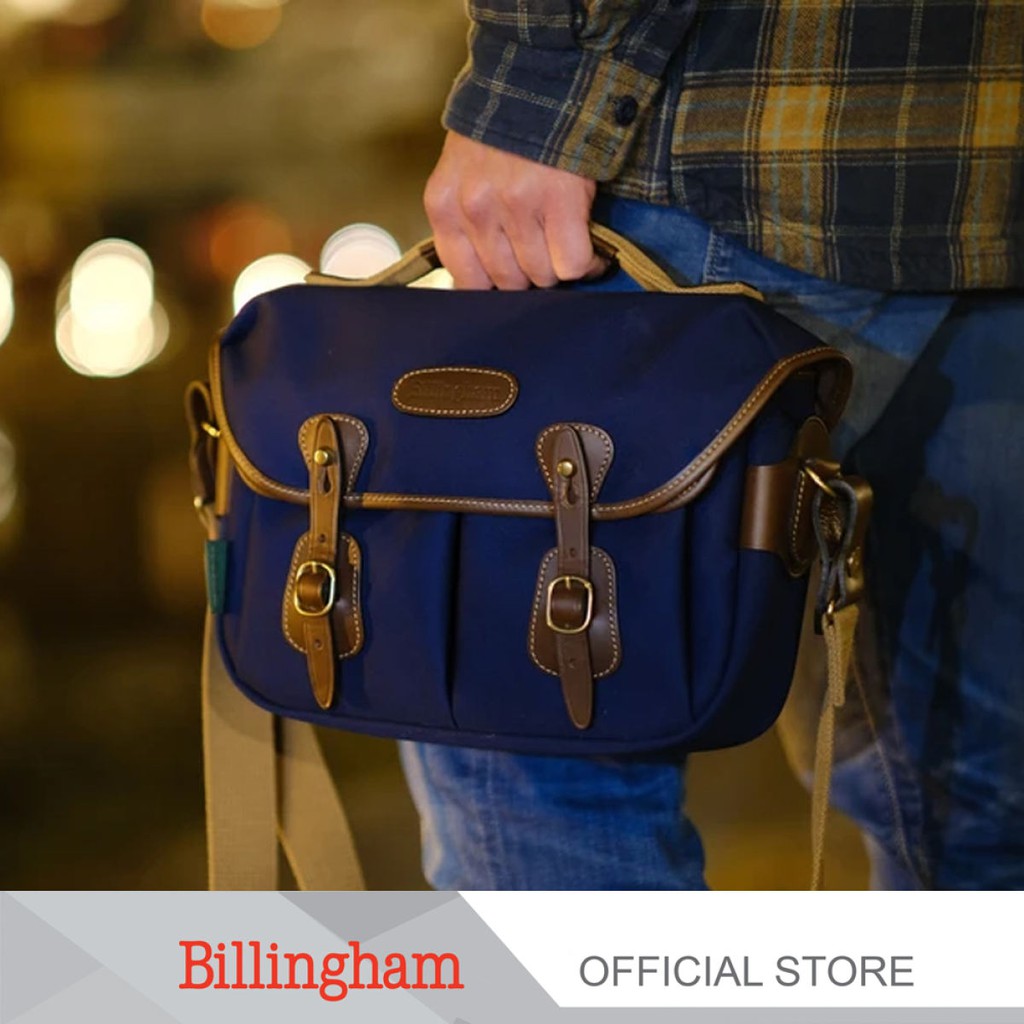 Billingham รุ่น Hadley Small Pro-Navy Canvas / Chocolate Leather
